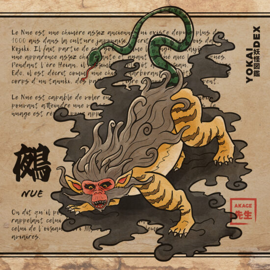 Livre yokaidex esprit yokai légendaire nue chimère singe tigre nuage noir