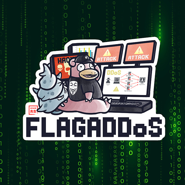 Acheter sticker autocollant Pokémon Flagadoss Akage Sensei DDoS hacker pirate informatique ordinateur system code anonymous