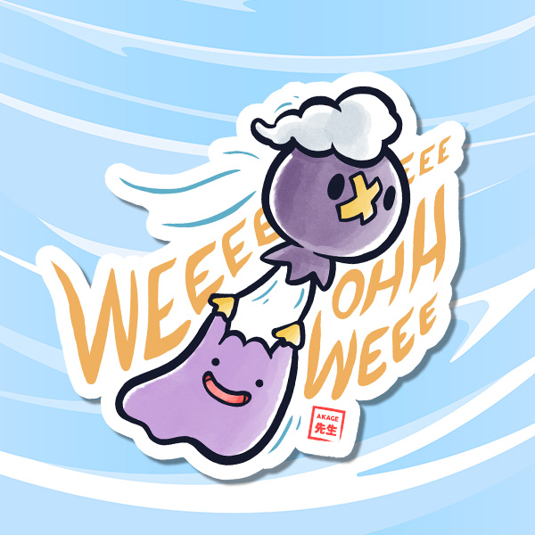 Acheter sticker autocollant Pokémon Métamorph Akage Sensei Baudrive Pokopia vol weeeeeee île rêve